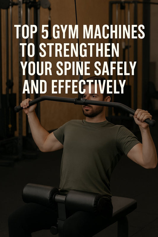 Man using a lat pulldown machine in a modern gym to strengthen upper back muscles for posture correction and spinal support.
