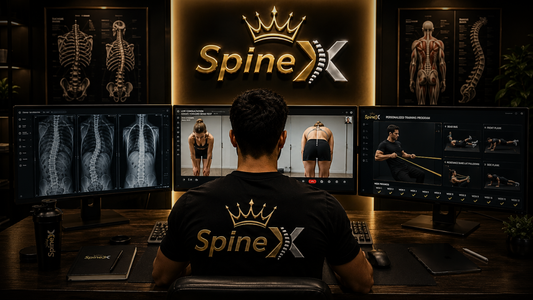SpineX Founder joining an online assessment for scoliosis